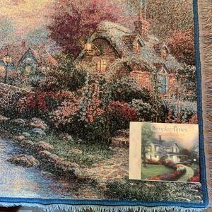 Thomas Kinkade Cozy Bundle: Bridge Of Hope Woven Blanket & Simpler Times Book